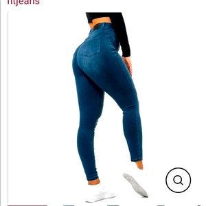 Stretchy Fitjeans Women’s Contour V2 High Waisted - Azure Blue Large